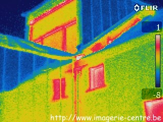 Thermographie des reflets spéculaires d'une façade en zinc