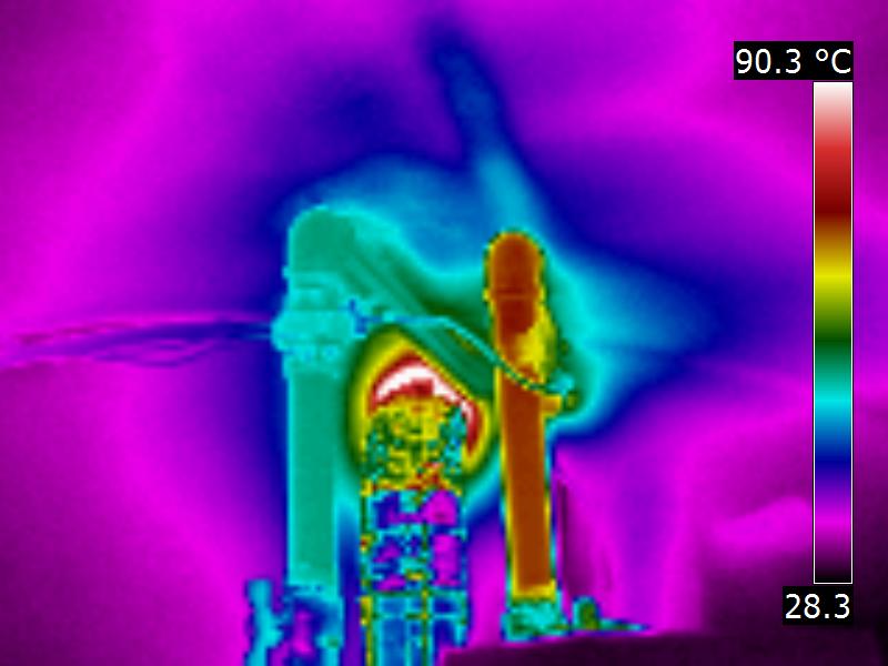 Thermography of a boiler's distribution