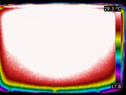 Analyse thermographique du caisson à cavités, face 2, à vide