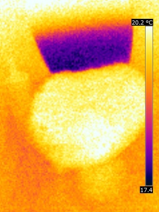 Thermography of a toilet