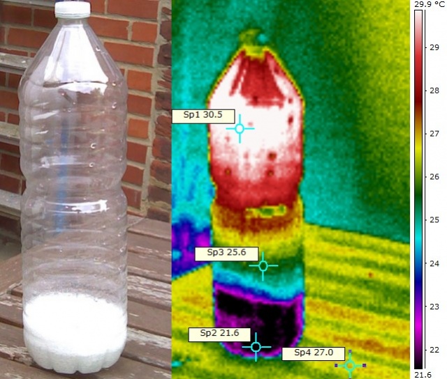 Thermographie infrarouge mix vinaigre et bicarbonate de sodium