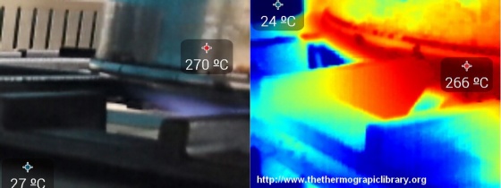 Digital/thermal view of a gas heating source thermal
