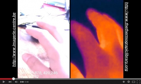 Extract of the doubble view video of a moving hand on a table