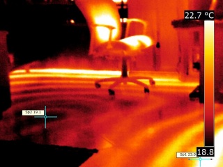 Thermography of a floor heating in a office