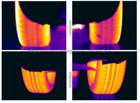 Thermography of tire's couple, used/new