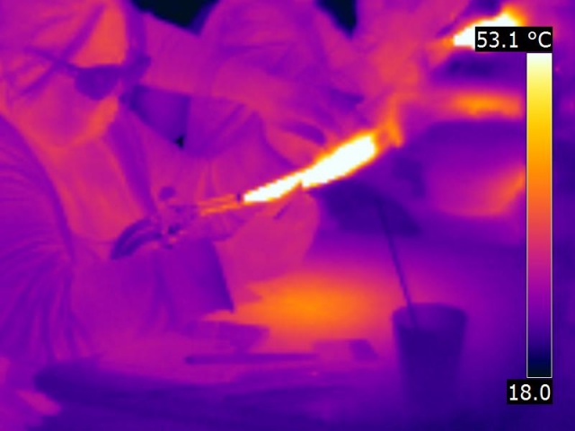 Vue thermique du travail de verrier