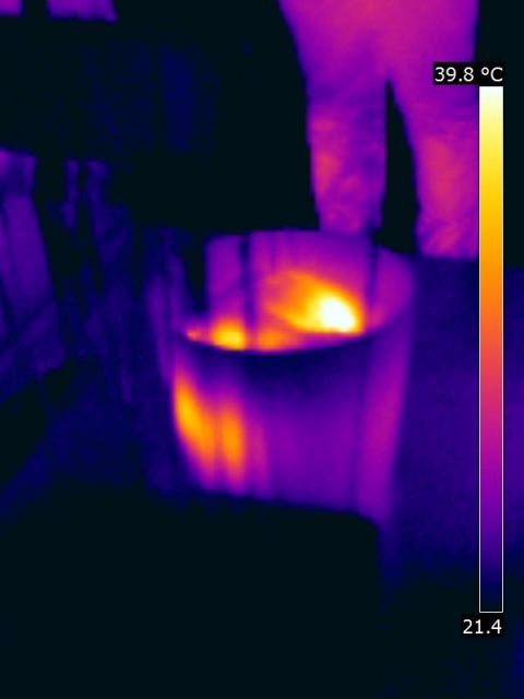 Thermographie du pot de sable pour les frites d'un verrier