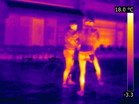 Thermographie de deux cyclistes au repos